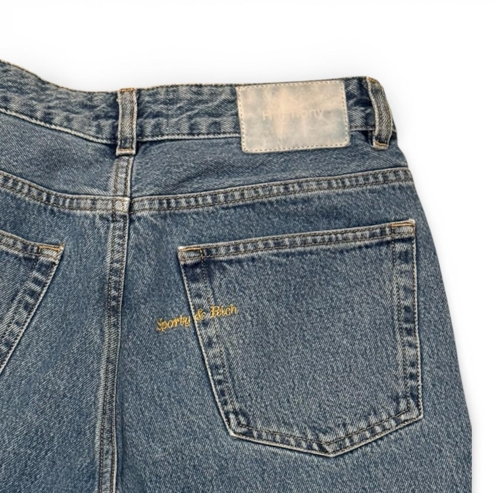 Sporty & Rich Classic Blue Jeans with Gold Logo